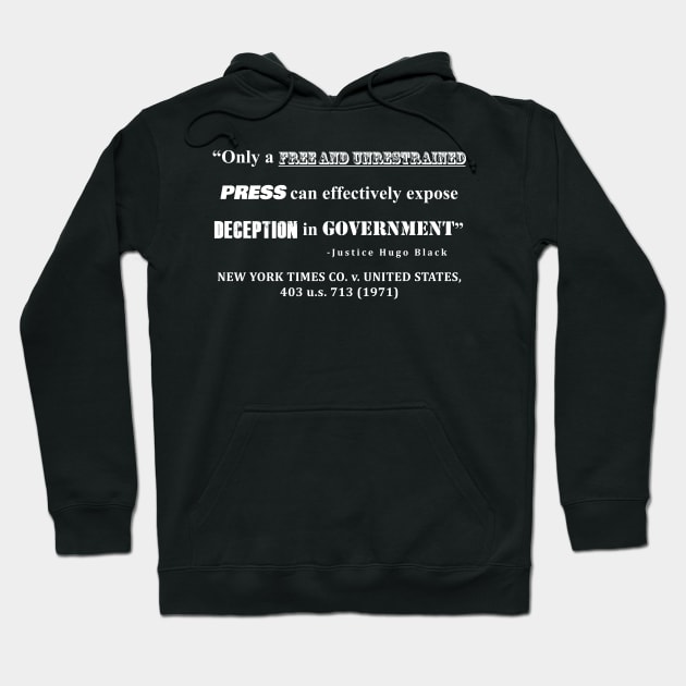 Free Press Case Law Quote White Lettering Transparent Background Hoodie by sovereign120